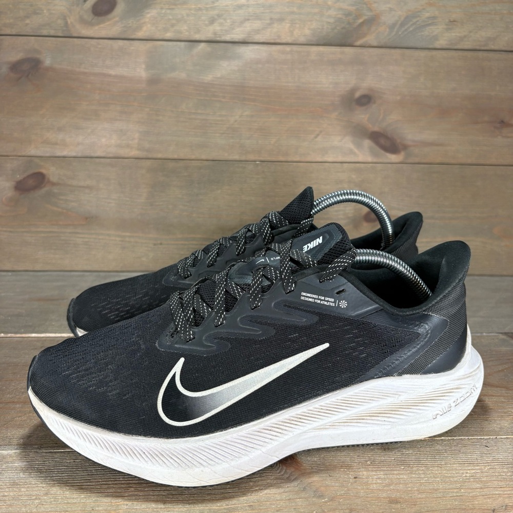 Nike air zoom winflo 7 women size 9 shoes black athletic running sneakers